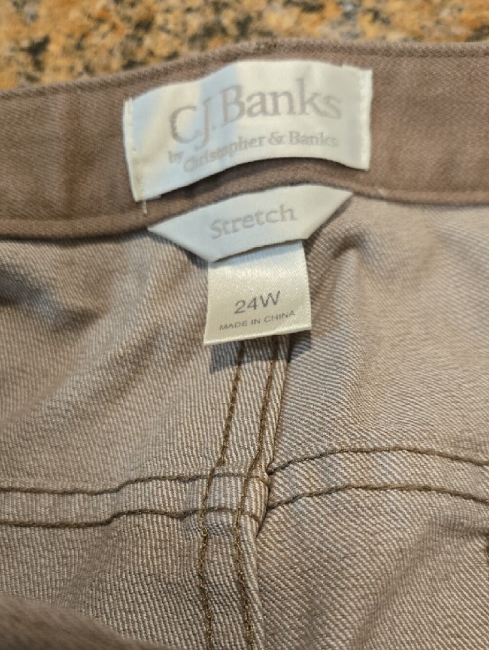 CJ Banks Jeans With Zipper Closure in Taupe - Picture 3 of 7